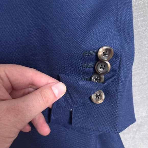 Tom James Sport Coat 46R Blue Surgeons Cuff USA Union Made Blazer Jacket Custom - Picture 3 of 12